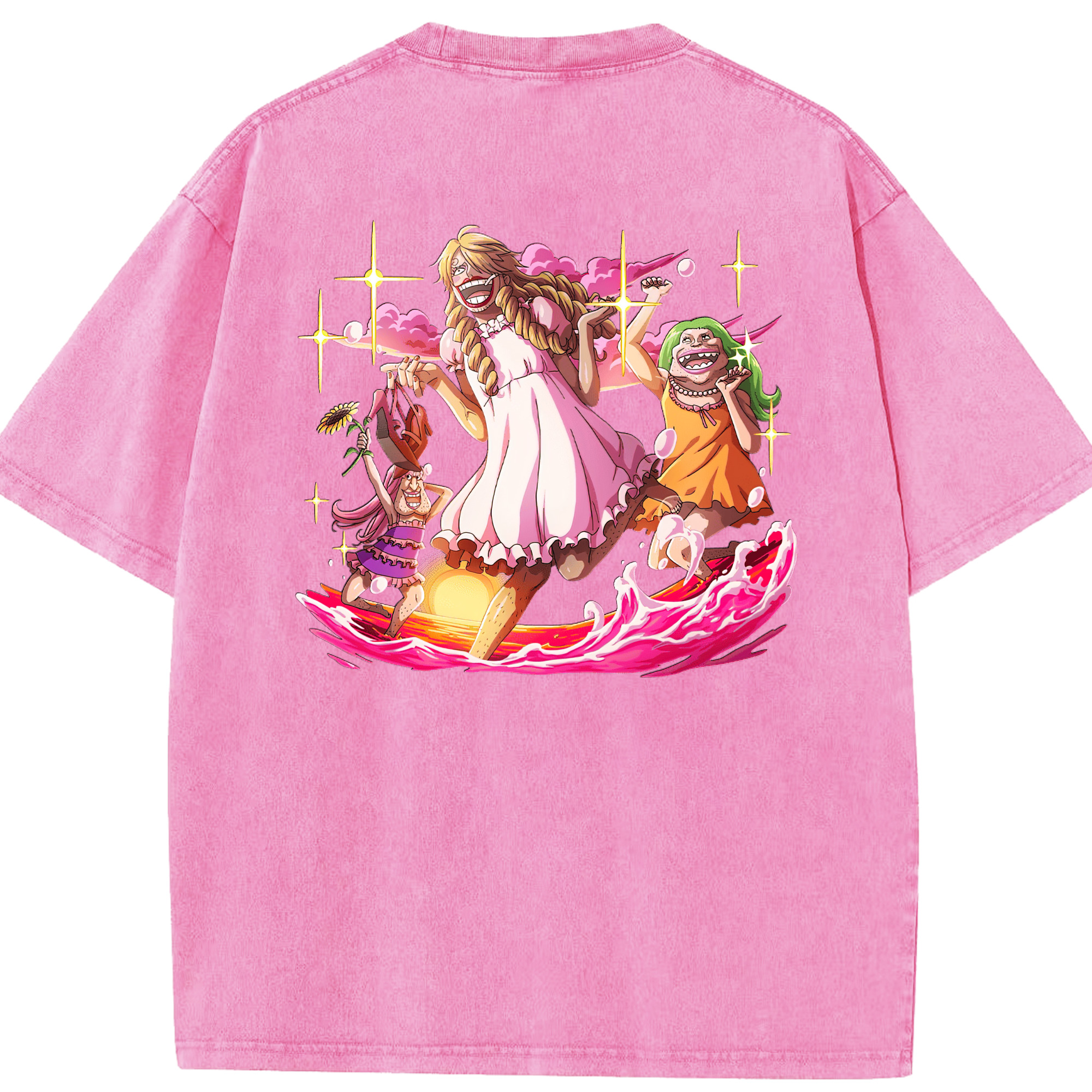 ワンピース サンジ ONE PIECE Sanji 綿100% ヴィンテージ風 半袖Tシャツ（背面プリント）